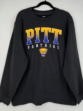 Captivating Adult 2XL Crewneck Sweatshirt Charcoal Gray Pitt Panthers University